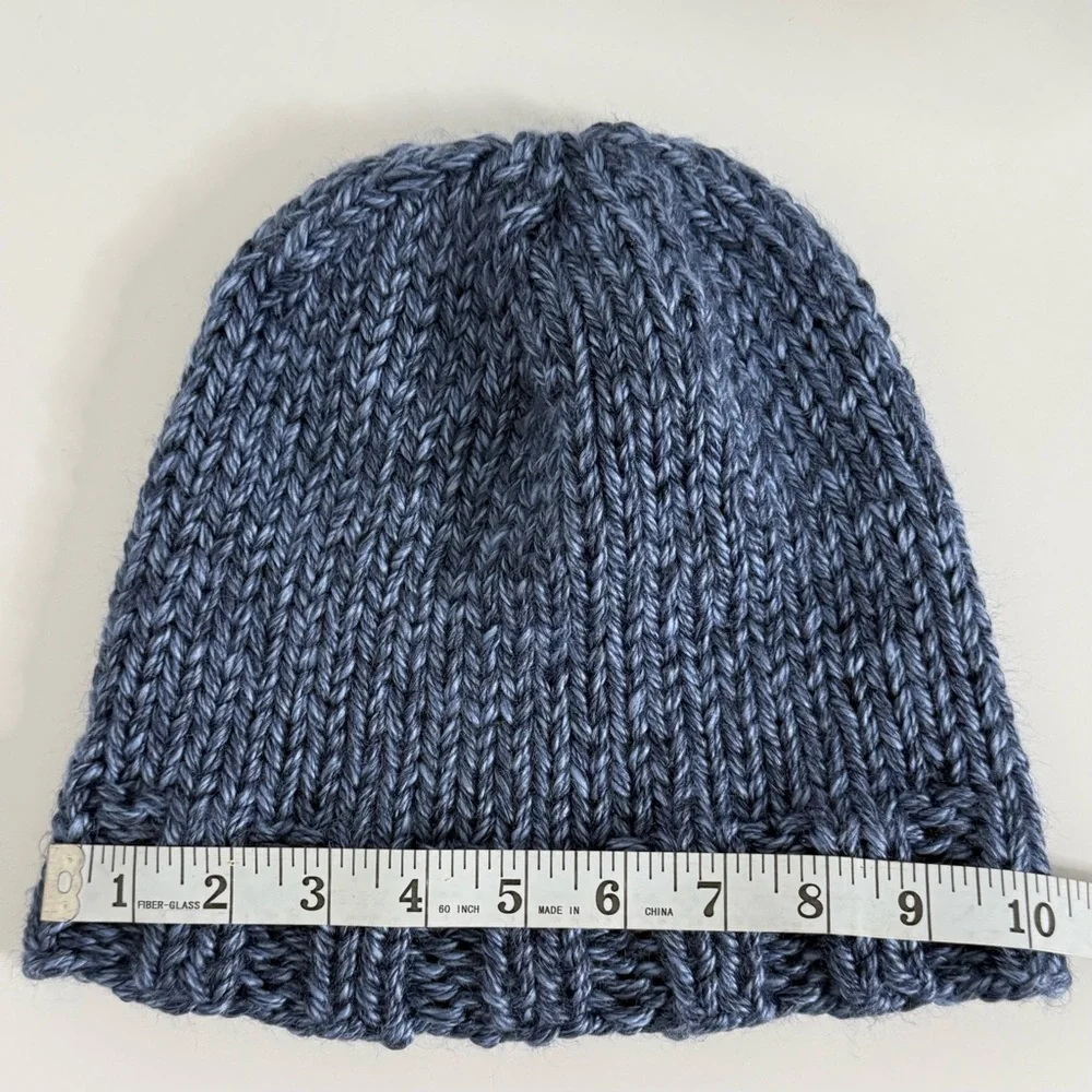 Hand-Knit Blue Beanie